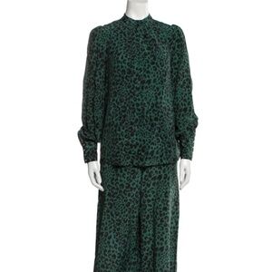 Women's Zimmermann Gorgeous Silk Animal Print Pant Set Size: XS Shirt & Pants